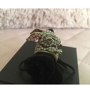 Heidi Daus NWT White Rabbit Swarovski Crystal Ring Size 7 💕